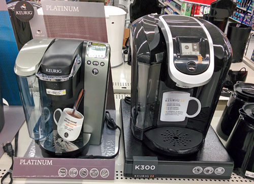 New Keurig brewers in Canadian store.