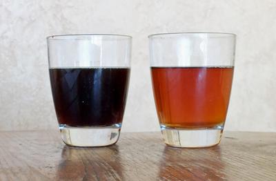 Over-extracted and under-extracted coffee.